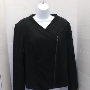 Laundry Shelli Segal Woman's Black Blazer Zippered Jacket Size 1X